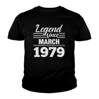 Legend Since March 1979 43Rd Birthday 43 Years Old Youth T-shirt | Mazezy