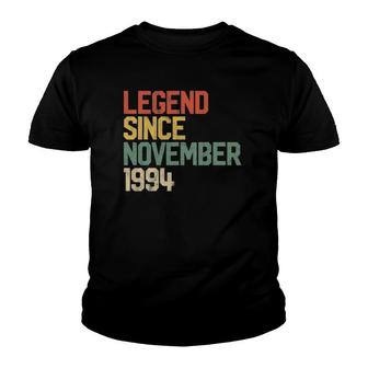 Legend Since November 1994 27Th Birthday Gift 27 Years Old Youth T-shirt | Mazezy
