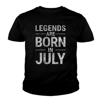 Legends Are Born In July Birthday Month Vintage Gift Youth T-shirt | Mazezy