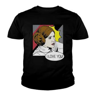 Leia I Love You Pop Art Couples Youth T-shirt - Thegiftio UK