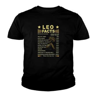 Leo Facts Zodiac Youth T-shirt | Mazezy