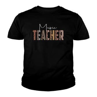 Leopard Music Teacher Funny Job Title School Worker Youth T-shirt | Mazezy