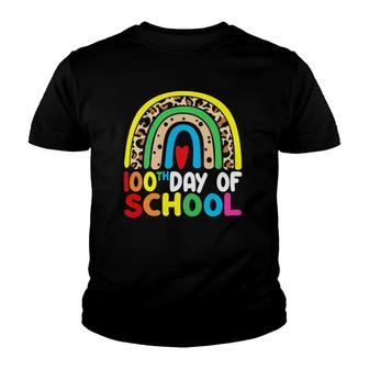 Leopard Rainbow 100 Days Of School 100Th Day Teacher Student Youth T-shirt | Mazezy