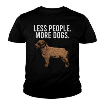 Less People More Dogs Spanish Water Dog Introvert Youth T-shirt | Mazezy