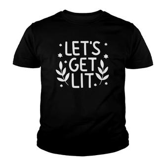 Let's Get Lit Hanukkah Youth T-shirt | Mazezy