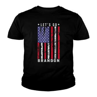 Let’S Go Brandon American Flag Retro Vintage With Us Flag Vintage S Youth T-shirt | Mazezy