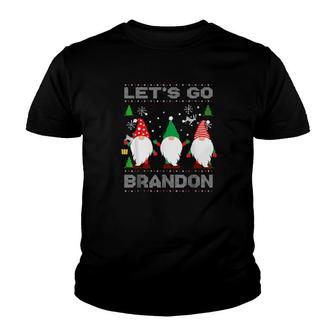 Let’S Go Brandon Gnome Christmas Gnome Ugly Christmas Gift Youth T-shirt | Mazezy