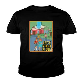Lets Start A Cult Funny Seventies 70S School Poster V2 Youth T-shirt - Thegiftio UK