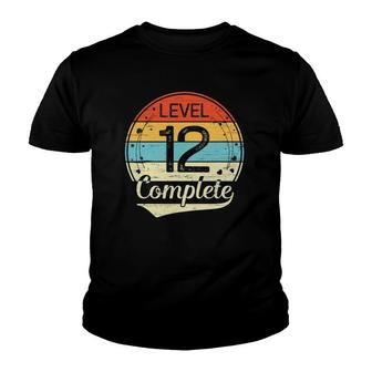 Level 12 Complete 12Th Wedding Anniversary Gift Him Her Youth T-shirt | Mazezy
