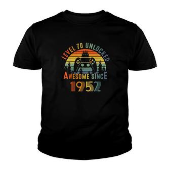 Level 70 Unlocked Video Gamer 70 Years Old 70 Birthday Youth T-shirt | Mazezy