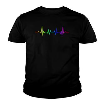 Lgbt Awareness Gay And Lesbian Pride Heartbeat Lifeline Youth T-shirt | Mazezy