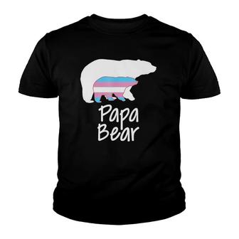 Lgbt Dad Papa Bear Mothers Transgender Pride Rainbow Youth T-shirt | Mazezy