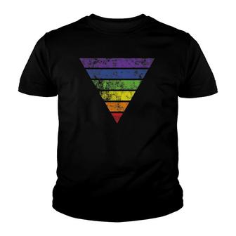 Lgbt Gay Pride Rainbow Flag Vintage Graphic Tee Gift Youth T-shirt | Mazezy