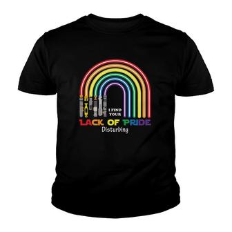 Lgbt Pride Month I Find Your Lack Of Pride Disturbing Rainbow Youth T-shirt | Mazezy