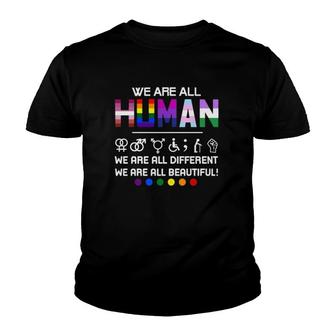 Lgbt We Are All Human Youth T-shirt | Mazezy UK