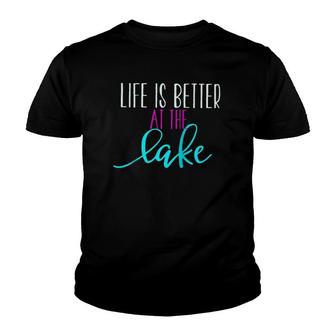 Life Is Better At The Lake Raglan Baseball Tee Youth T-shirt | Mazezy
