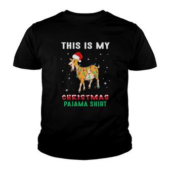 Llama Light Merry Christmas This Is My Christmas Pajama Youth T-shirt | Mazezy