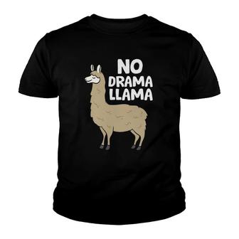 Llama Lover No Drama Llama Alpaca Funny Alpaca Llama Youth T-shirt | Mazezy