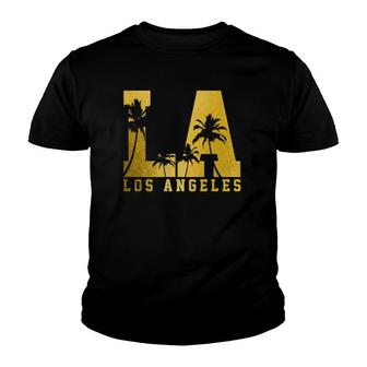 Los Angeles La Vintage California Palm Trees Youth T-shirt | Mazezy