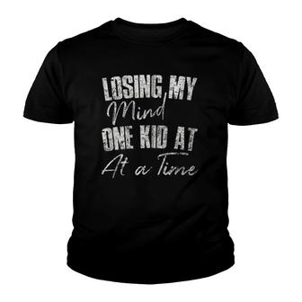 Losing My Mind One Kid At A Time Funny Mother's Day Zip Youth T-shirt | Mazezy AU