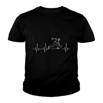 Love Bowling Heartbeat Bowler And Retro Bowling Youth T-shirt | Mazezy