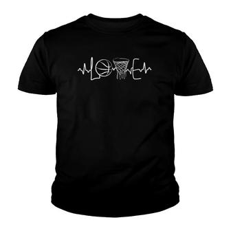 Love College Basketball Coach Heartbeat Legends Training Youth T-shirt - Thegiftio UK