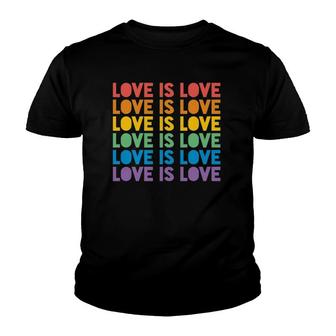 Love Is Love Lgbt Gay Pride Vintage Rainbow Youth T-shirt | Mazezy