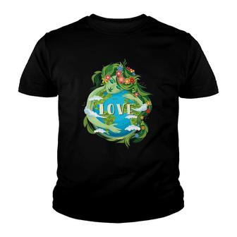 Love Mother Earth Day Save Our Planet Environment Green Youth T-shirt | Mazezy DE