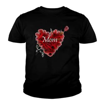 Love You Mom With Heart And Rose Mother's Day Gift Youth T-shirt | Mazezy DE