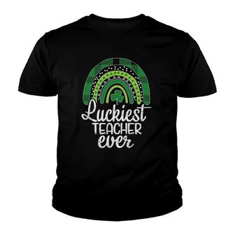 Luckiest Teacher Ever St Patricks Day Tee For School Teacher Youth T-shirt | Mazezy