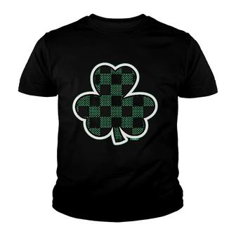 Lucky Irish Gift Buffalo Plaid Shamrock St Patricks Day Youth T-shirt | Mazezy