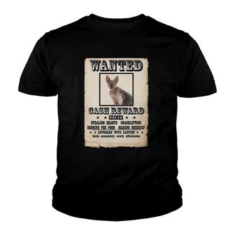 Lykoi Kitten Wanted Poster Cat Youth T-shirt | Mazezy