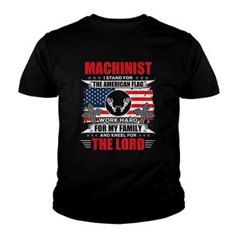 Machinist American Flag Job Title Youth T-shirt - Thegiftio UK
