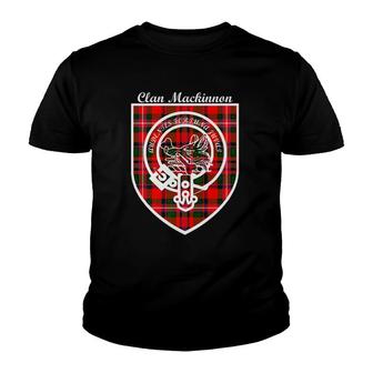 Mackinnon Surname Last Name Scottish Clan Tartan Badge Crest Youth T-shirt | Mazezy