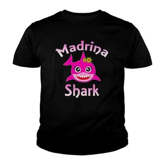 Madrina Shark Funny Spanish Godmother Gift Youth T-shirt | Mazezy