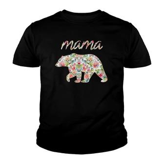 Mama Bear Floral, Mama Bear Watercolor Roses Youth T-shirt | Mazezy