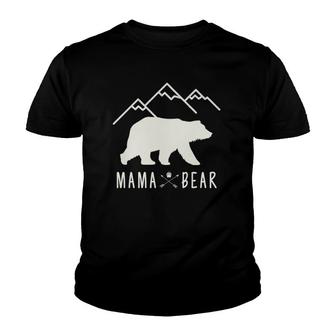 Mama Bear Gift Rustic Mountains Mama Bear Youth T-shirt | Mazezy