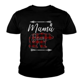 Mama Bear Mother's Day Gifts Mom Mommy Buffalo Plaid Youth T-shirt | Mazezy
