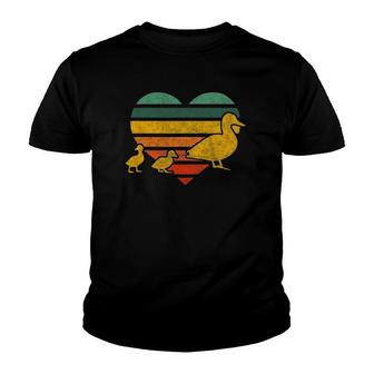 Mama Duck 2 Ducklings Animal Family Mothers Day Heart Youth T-shirt - Thegiftio UK