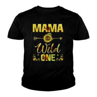 Mama Of The Wild One-1St Birthday Sunflower Outfit Youth T-shirt | Mazezy