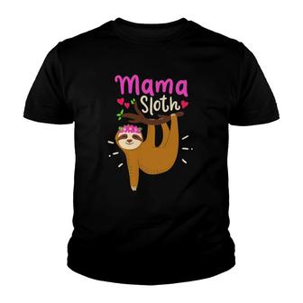 Mama Sloth Lazy Spirit Animal Mom Family Matching Costume Youth T-shirt | Mazezy