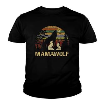 Mama Wolf Wolves Wild Lover Mom Mother Women Gift Youth T-shirt | Mazezy