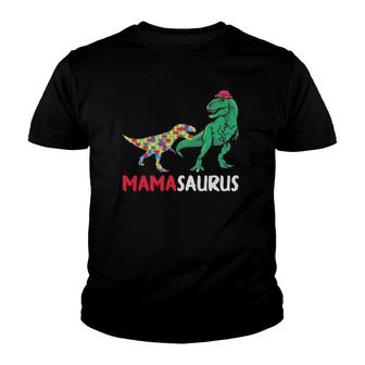 Mamasaurus Mama Dinosaur Autism Awareness Gift Youth T-shirt | Mazezy