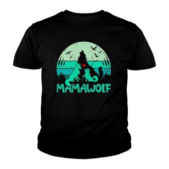 Mamawolf Mama Wolf Vintage Mother's Day Gift Mom Grandma Youth T-shirt | Mazezy