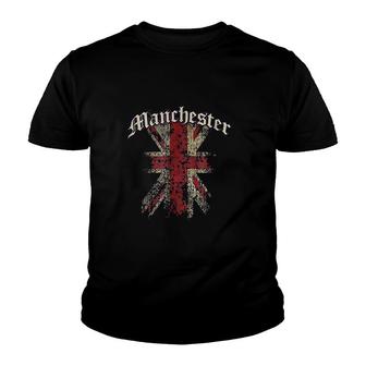 Manchester Uk United Kingdom Union Jack English Youth T-shirt | Mazezy