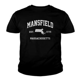 Mansfield Massachusetts Ma Vintage State Athletic Style Youth T-shirt | Mazezy