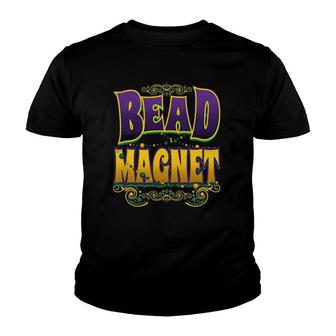 Mardi Gras Beads Collector Bead Magnet Parade Costume Youth T-shirt | Mazezy
