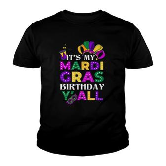 Mardi Gras Carnival It's My Mardi Gras Birthday Cajun Youth T-shirt | Mazezy