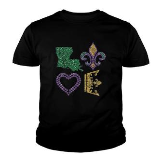 Mardi Gras I Love Mardi Gras Distressed Youth T-shirt | Mazezy