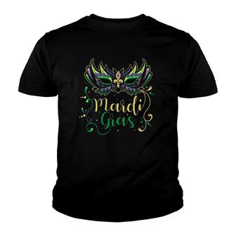 Mardi Gras Masquerade Carnival Party Fat Tuesday Festival Youth T-shirt | Mazezy UK